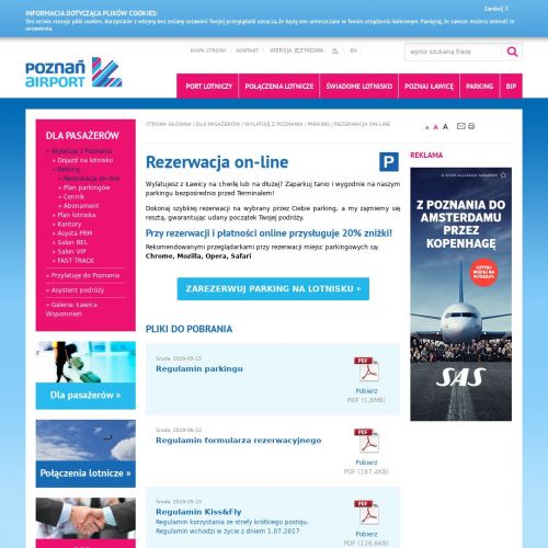 Poznań parking lotnisko