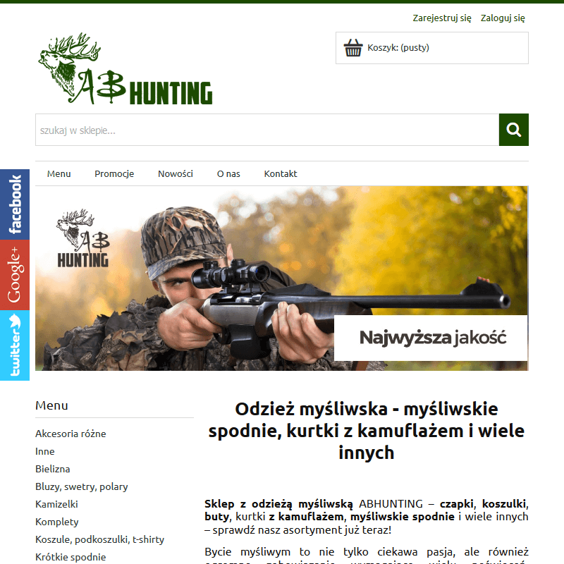 Ubrania myśliwskie kamuflaż