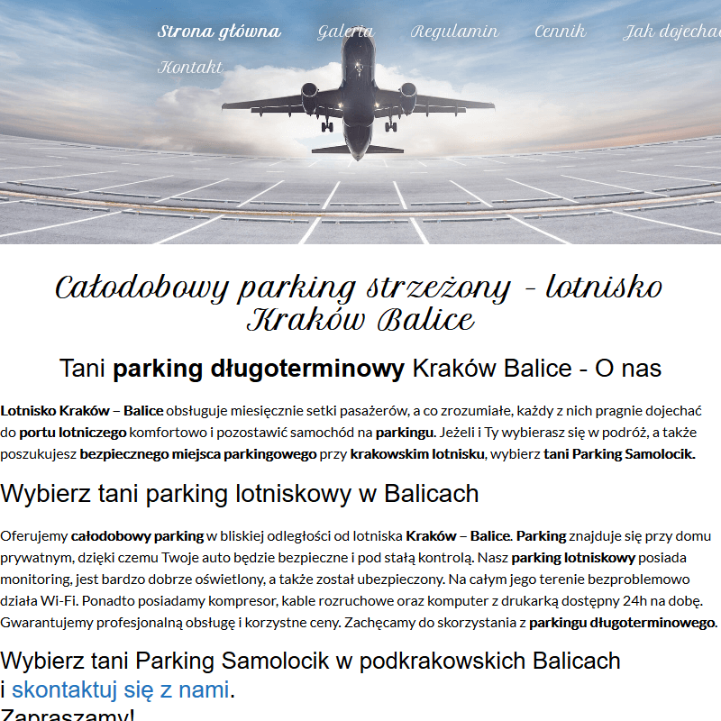 Tani parking kraków balice