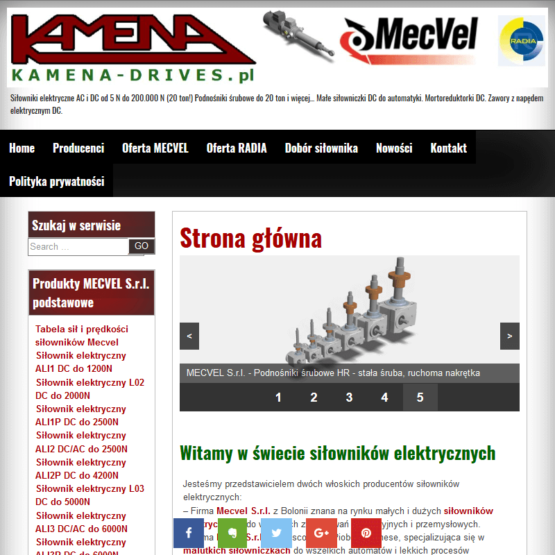 Siłownik liniowy elektryczny